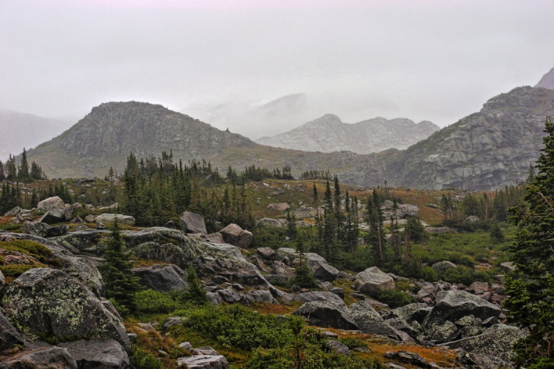 View of the Cloud Peak Wilderness looking North from the Tensleep Trail in Wyoming's Bighorn National Forest